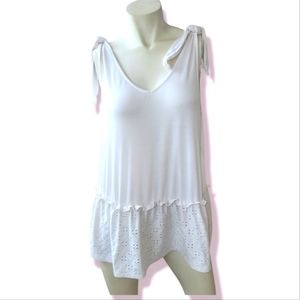 Modcloth White Eyelet Tank Top